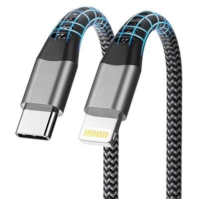 Immagine di Cavo iPhone USB C 2M[Certificato MFi], Lightning Cavetto Nylon Caricatore Ricarica Rapida Filo per 14 Pro Max 13 12 Mini 11 XS X 8