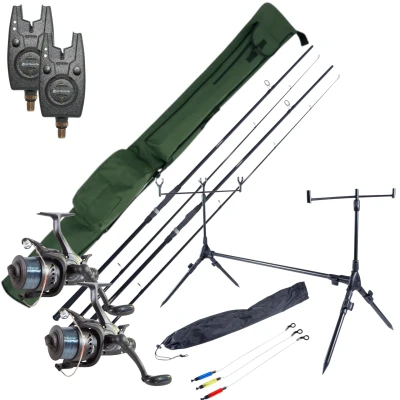 Immagine di NGT Session Carp Set on canne, mulinelli, avvisatori, rod pod e sacca! Kit carpfishing