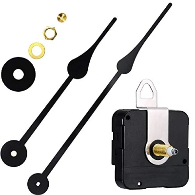 Immagine di Orologio da parete con movimento al quarzo, lancette ad alta coppia di torsione a I, manico lungo 22.5 cm, funzionamento batteria mano, spessore massimo 1.2 lunghezza totale cm.