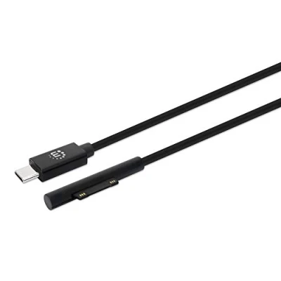 Immagine di Cavo di ricarica Manhattan Surface® Connect Ladekabel Surface und USB C Stecker 15V/3A 1,8m schwarz Adatto per modello Windows: Microsoft Surface,