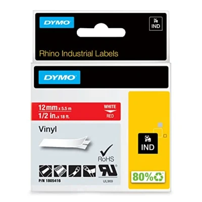 Immagine di DYMO 1805416 Cassetta nastro Vinile Colore Nastro: Rosso carattere: Bianco 12 mm 5.5 m