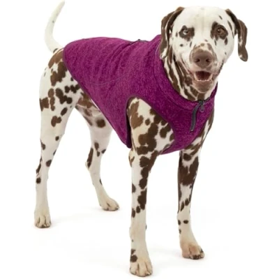 Immagine di Kurgo Core, Maglia per Cani, Gilet in Pile Giacca Animali Domestici a Maglia, Fodera Pile, Leggero, Apertura con Cerniera Pettorina, Collo regolabile, Viola, L