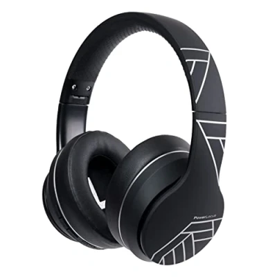 Immagine di PowerLocus Cuffie Bluetooth, Over Ear, [40 ore Autonomia, Voice Assistant] Wireless Senza Fili Pieghevoli, Hi Fi Stereo con Microfono per Viaggio/Telefono/PC/Ufficio (Nero/Argento)