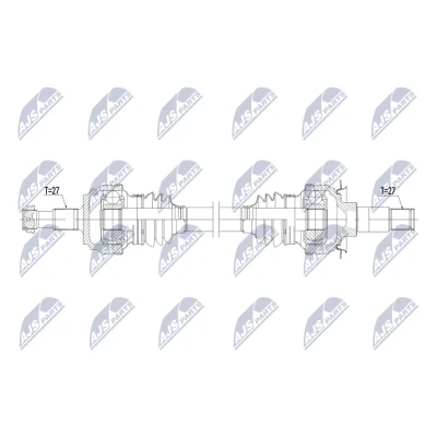 Immagine di NTY NPW ME 226 Albero motore / Semiasse Assale posteriore Sx, Dx 807mm Trasmissione automatica