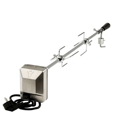 Immagine di BBQ TORO Set per spiedini Universale Incluso 2 x Aghi Carne, Cuscinetti, contrappeso e Supporto Motore I in Acciaio Inox 220V 240V Girarrosto Grill a Gas (90)