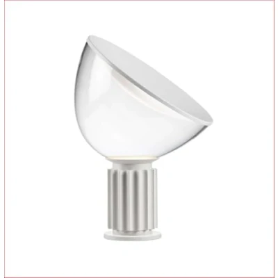 Immagine di FLOS TACCIA SMALL F6604009 lampada da tavolo a luce indiretta e riflessa in vetro alluminio bianco opaco