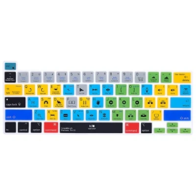 Immagine di MiNGFi Premiere Pro Scorciatoie silicone Copritastiera per MacBook 16&quot; M1 (2019+) Modello A2141 13&quot; (2020+) A2338 A2289 A2251 US/ANSI layout della tastiera