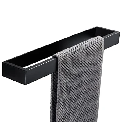 Immagine di Biutimarden Porta Asciugamani Autoadesiva in Acciaio INOX,Portasciugamani Senza Foratura 40CM Nero Portaasciugamano da Bagno per Cucina