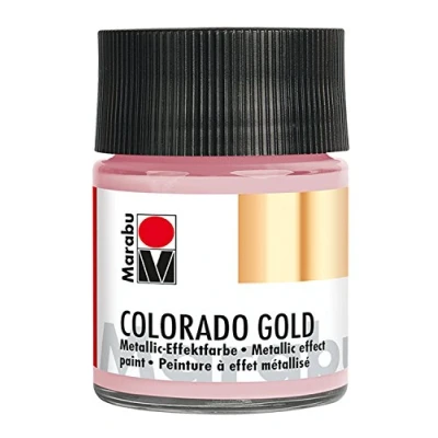 Immagine di Marabu Colorado Gold Rosé 12640005734 Colore effetto metallizzato, 50 ml, a base d&#039;acqua, resistente alla luce, alle intemperie, ad asciugatura rapida, per pennelli e tamponi su