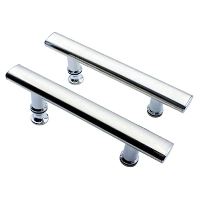 Immagine di Maniglia per porta doccia quadrata in acciaio inossidabile, pomello da 2 pezzi 145 mm al centro del foro, ricambio maniglie porte vetro box doccia, bagno con