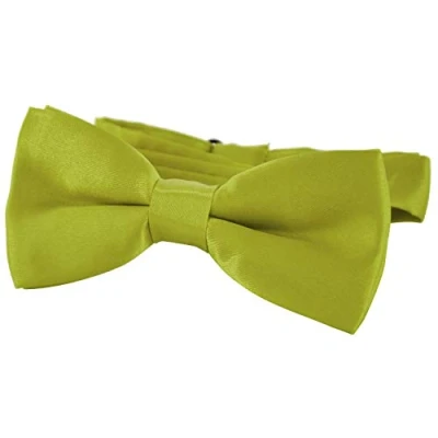 Immagine di DonDon Papillon bambino e Ragazzo Ragazzi annodato regolabile 9 x 4,5 cm effetto seta lucido verde