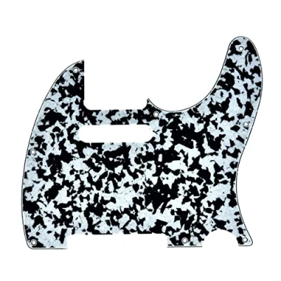 Immagine di KAISH 8 Fori Tele Style Pickguard TL Chitarra Pick Guard Scratch Plate per Tele/Telecaster Nero/Bianco Agata