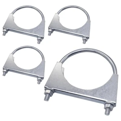 Immagine di SKIR&#039;CO (4 pezzi) fascette stringitubo per tubi con diametro di 90 mm, morsetti a U, supporti zincati