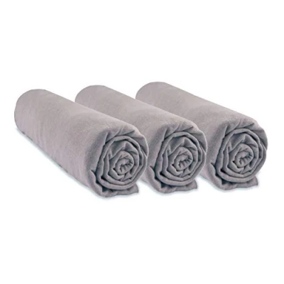 Immagine di Set di 3 lenzuola, 70 x 160 cm, culla, 160, 100% cotone organico nocciola estensibile e traspirante, sonno sano, marchio Easy Dort, certificato GOTS Oeko Tex Prodotto in Europa