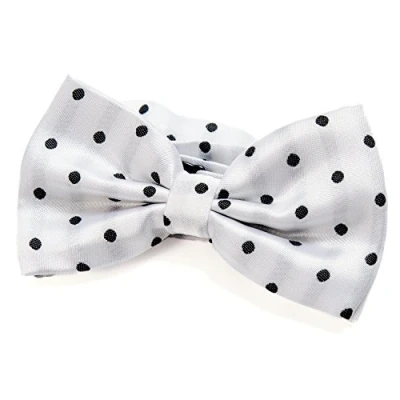 Immagine di DonDon Papillon Uomo a pois con gancio bianco già annodato e regolabile