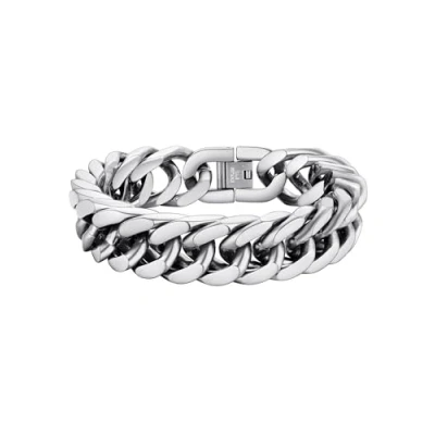 Immagine di PROSTEEL Bracciale Uomo a Catena Cubana Grossa Robusta, Acciaio Inossidabile, Lunghezza 21 cm, Larghezza 17 mm, Argento, Regalo Perfetto (con Confezione)