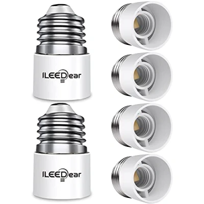 Immagine di ILEEDear E27 a E14 Adattatore, Adattatore lampadina e14, Socket Adapter Portalampada per Lampadine LED e incandescenza CFL, 6Pezzi
