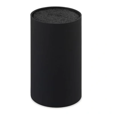 Immagine di Relaxdays Ceppo Portacoltelli, Vuoto, con Setole, Spazio per 8 Coltelli, Universale, Rotondo HxD: 18x11 cm, Color Nero, Plastica