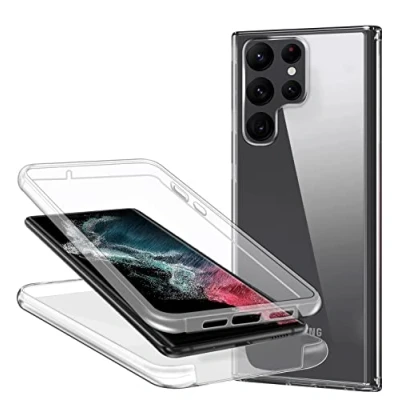Immagine di ZYIMOU Cover per Samsung Galaxy S22 Ultra, 360 Gradi Protezione Progettata Trasparente Ultra Sottile in Silicone Indietro Custodia Cellulare Bumper Premium Resistente Case