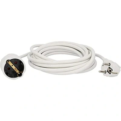 Immagine di niTEC 44542 Prolunga con spina schuko, H05VV F 3G 1, 5 mm², m, colore: Bianco