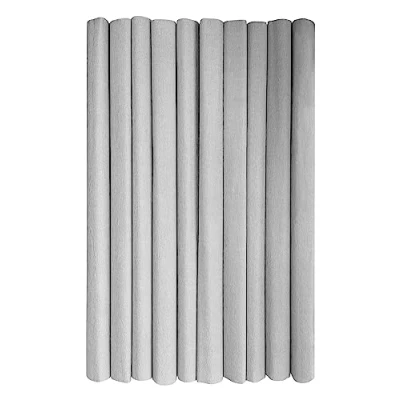 Immagine di Interdruk rotoli di carta crespa multiuso per lavoretti e decorazioni bambini Confezione da 10 (50 cm x 200 cm, 28 g/m2) 31 argento