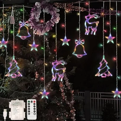 Immagine di OWill 2m x 3m Tenda Luminosa Natale, 8 Modalità Addobbi Natalizi 2024, per Esterno, Luci di Natale da Esterno Interno