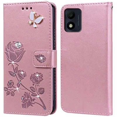 Immagine di PKQTOP Cover per Alcatel 1B 2022 Custodia,Carta Fessura,Supporto Stand,Silicone TPU,Flip Protettiva Case