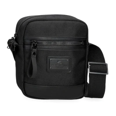 Immagine di Pepe Jeans Blackmore Borsa a tracolla piccola nera 15 x 19,5 6 cm Poliestere con dettagli in pelle sintetica 1,76 L by Joumma Bags, Nero, Taglia unica,