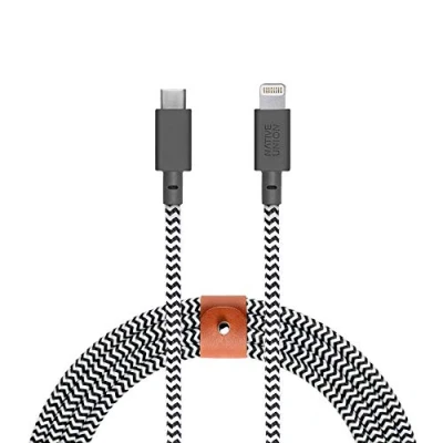 Immagine di Native Union Cavo Belt da USB C a Lightning Rinforzato Ultra Resistente 3 Metri, Compatible con iPhone/iPad (Zebra)