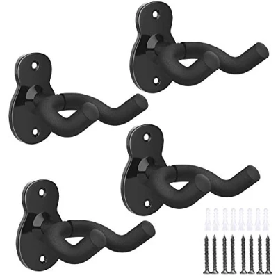Immagine di MoKo Supporto Chitarra 4 Pezzi in Metallo Poggia Universale con Rotazione, Compatibile Chitarre, Violini, Basso, Ukulele, Banjo, Accessori Chitarra, per Nero