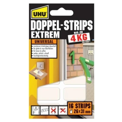 Immagine di UHU 45450 #####Doppelseitige Klebestrips UHU® Bianco (L x L) 31 mm 26 16 pz.