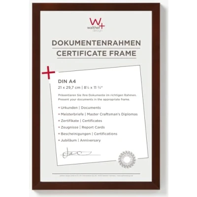 Immagine di walther design Cornice noce 21 x 29,7 cm (DIN A4) portadocumenti Peppers in legno BP130N