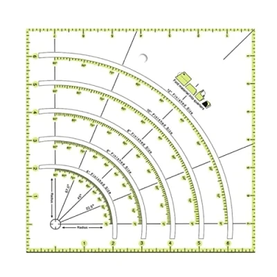 Immagine di Righello Patchwork, da Sarto Trasparente, Sarto, Applicabile a per Cucire con Misure e Tagli Precisi(Verde)