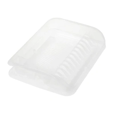 Immagine di keeeper Scolapiatti con Vassoio per Raccogliere l&#039;Acqua, Plastica priva di BPA, 39,5 x 29,5 8 cm, Pierre, Trasparente