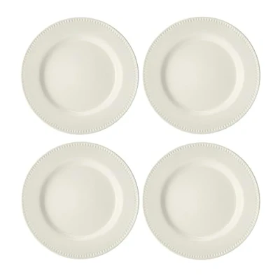 Immagine di Mikasa Cranborne Set di 4 piatti piani in gres color crema, rotondi da 28 cm adatti al forno a microonde e alla lavastoviglie