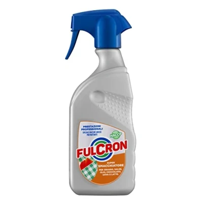 Immagine di FULCRON Super Smacchiatore Macchie Grasse 450 ml, Detergente Biancheria Pretrattante ad Azione Rapida, Elimina Grasse, Grigiore e Ingiallimento, Additivo Lavatrice