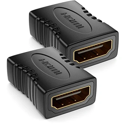 Immagine di deleyCON 2x HDMI Adattatore Frizione Connettore Standard Femmina Tipo A 4K Ultra HD UHD 3D Full 1080p HDR ARC ad alta Velocità con Ethernet