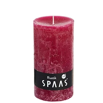 Immagine di Spaas Rosso Cardinale 8 Candele rustiche Non profumate a Colonna 70, 60 Ore, Cera di paraffina, D 70 mm x H 130