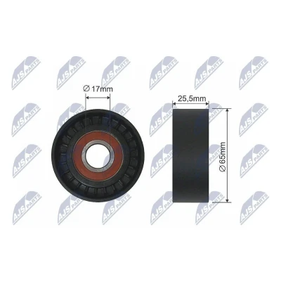 Immagine di NTY RNK CT 000 Rullo Tendicinghia senza supporto PEUGEOT: 207 Hatchback, 307 SW, CITROËN: C3 II, I C2 Hatchback