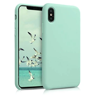Immagine di kwmobile Cover per Apple iPhone XS Custodia Back Case Smartphone in Silicone TPU Protezione Gommata menta matt