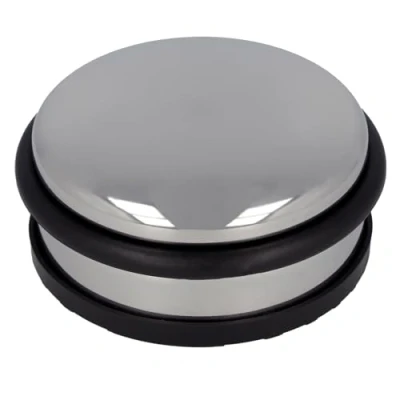 Immagine di Westcott e 19001 00 Fermaporta rotondo in acciaio inox, protezione per porte antiscivolo, 10 x 4 cm, 1400 g, colore: argento