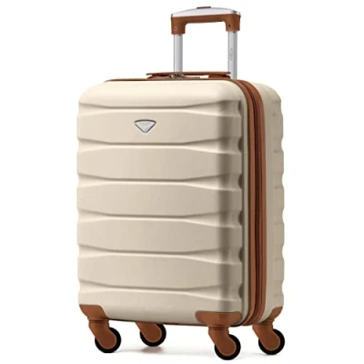 Immagine di Flight Knight Valigie Rigide in ABS Leggere a 4 Ruote Bagaglio mano approvato per oltre 60 compagnie aeree tra cui easyJet, Jet2 e dimensioni massime Ryanair (Priorita) 55x40x20cm