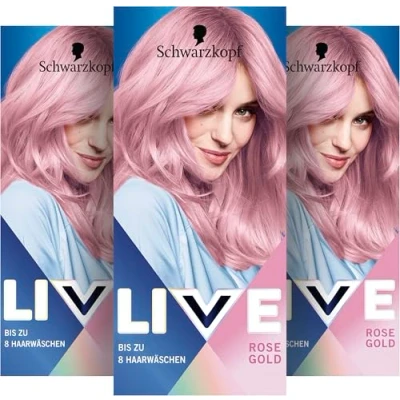 Immagine di Schwarzkopf LIVE Pretty Pastels P123 Colore semipermanente per capelli, 3 x 142,5 ml, con balsamo la cura intensiva