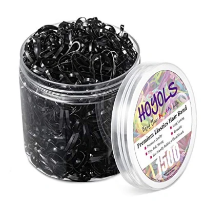 Immagine di Hoyols Fascette per capelli in gomma nera Accessori elastici ragazze 1500 pezzi