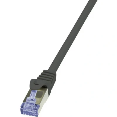 Immagine di LogiLink CQ3043S RJ45 cavo di rete, patch CAT 6A S/FTP 1.50 m Nero Ritardante fiamma, con protezione 1 pz.
