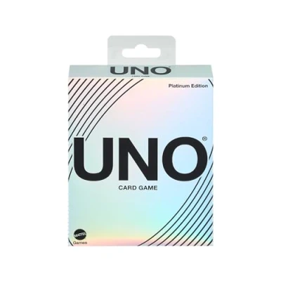 Immagine di Mattel Games UNO Platinum Edition, versione platino del gioco di carte più iconico, per serate in famiglia e tra amici, collezionabili premium, giocattolo bambini, 7+ anni, HPY61