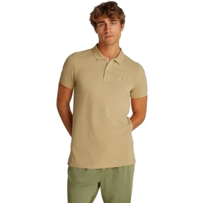 Immagine di Tommy Jeans Tjm Slim Placket Polo Ext Dm0Dm20676, a Maniche Corte, Uomo, Beige (Relic Tan), M