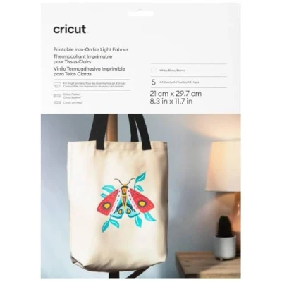 Immagine di Cricut Printable Iron On for Bright Fabric A4 Kit di pellicole Larghezza taglio 29.7 cm