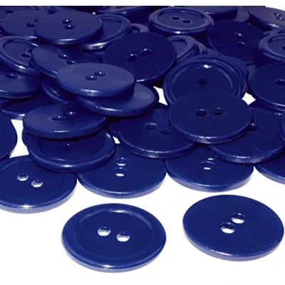 Immagine di AERZETIX C56439 Set di 50 bottoni per cucire rotondi Ø20x2.2mm con 2 fori 32L L32 colore blu viola in plastica diametro apertura 2mm merceria/abbigliamento/moda