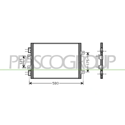 Immagine di PRASCO RN916C003 Condensatore 14 11 Alluminio 520 R 134a RENAULT: Kangoo I